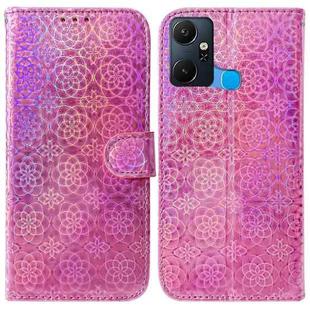 For Infinix Smart 6 Plus Colorful Magnetic Buckle Leather Phone Case(Pink)