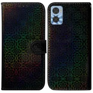 For Motorola Moto E22/E22i Colorful Magnetic Buckle Leather Phone Case(Black)