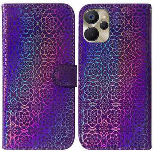 For Realme 9i 5G Colorful Magnetic Buckle Leather Phone Case(Purple)