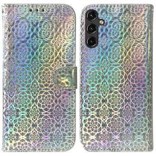 For Samsung Galaxy A14 5G Colorful Magnetic Buckle Leather Phone Case(Silver)