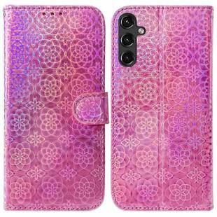 For Samsung Galaxy A14 5G Colorful Magnetic Buckle Leather Phone Case(Pink)