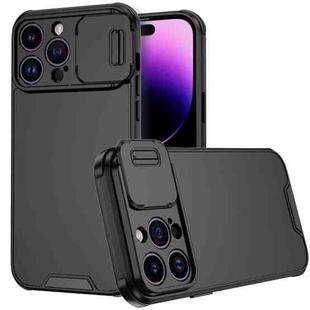 For iPhone 14 Pro Sliding Camera Cover Design PC + TPU Phone Case(Black)