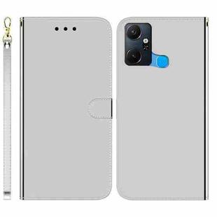 For Infinix Smart 6 Plus Imitated Mirror Surface Leather Phone Case(Silver)