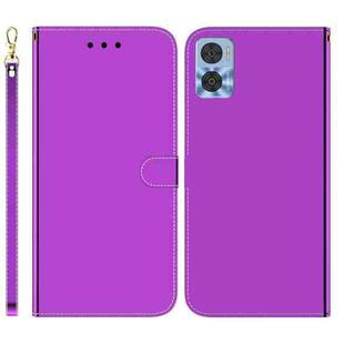 For Motorola Moto E22/E22i Imitated Mirror Surface Leather Phone Case(Purple)