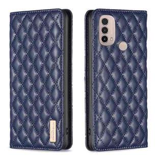 For Motorola Moto E30 / E40 Diamond Lattice Magnetic Leather Flip Phone Case(Blue)