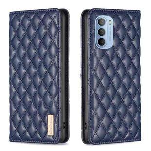 For Motorola Moto G31 / G41 Diamond Lattice Magnetic Leather Flip Phone Case(Blue)