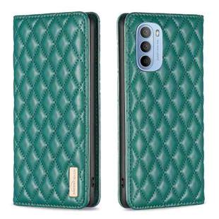 For Motorola Moto G31 / G41 Diamond Lattice Magnetic Leather Flip Phone Case(Green)