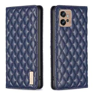 For Motorola Moto G32 4G Diamond Lattice Magnetic Leather Flip Phone Case(Blue)