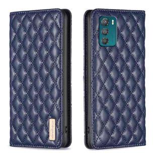 For Motorola Moto G42 Diamond Lattice Magnetic Leather Flip Phone Case(Blue)