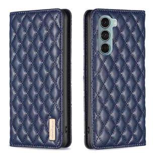 For Motorola Moto G200 5G / Edge S30 5G Diamond Lattice Magnetic Leather Flip Phone Case(Blue)