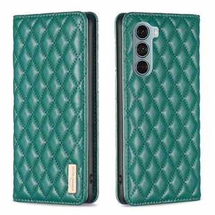 For Motorola Moto G200 5G / Edge S30 5G Diamond Lattice Magnetic Leather Flip Phone Case(Green)