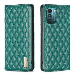 For Nokia G11 / G21 Diamond Lattice Magnetic Leather Flip Phone Case(Green)