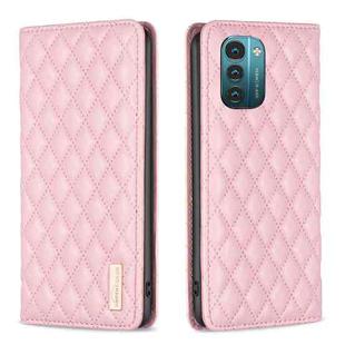 For Nokia G11 / G21 Diamond Lattice Magnetic Leather Flip Phone Case(Pink)