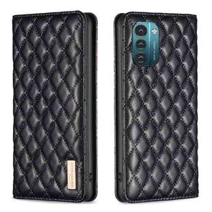 For Nokia G11 / G21 Diamond Lattice Magnetic Leather Flip Phone Case(Black)