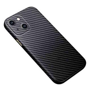 For iPhone 14 Plus R-JUST Carbon Fiber Texture Kevlar Phone Case(Black)