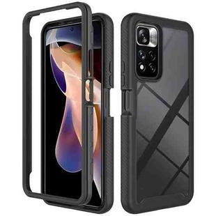 For Xiaomi Redmi Note 11 Pro+ 5G Global Starry Sky Solid Color Shockproof TPU Clear PC Phone Case(Black)
