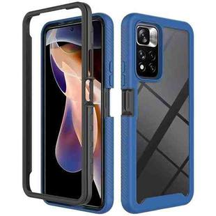 For Xiaomi Redmi Note 11 Pro+ 5G Global Starry Sky Solid Color Shockproof TPU Clear PC Phone Case(Dark Blue)