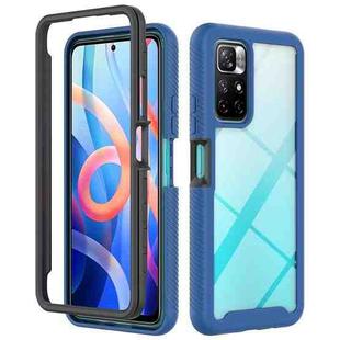 For Xiaomi Poco M4 Pro 5G / Redmi Note 11S 5G Starry Sky Solid Color Shockproof TPU Clear PC Phone Case(Dark Blue)