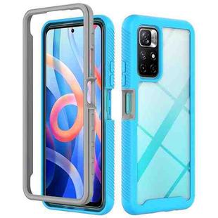 For Xiaomi Poco M4 Pro 5G / Redmi Note 11S 5G Starry Sky Solid Color Shockproof TPU Clear PC Phone Case(Sky Blue)