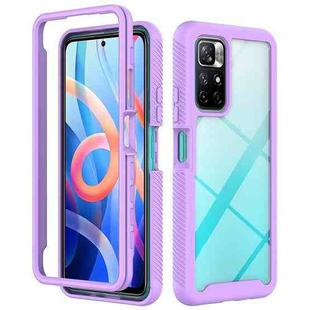 For Xiaomi Poco M4 Pro 5G / Redmi Note 11S 5G Starry Sky Solid Color Shockproof TPU Clear PC Phone Case(Purple)