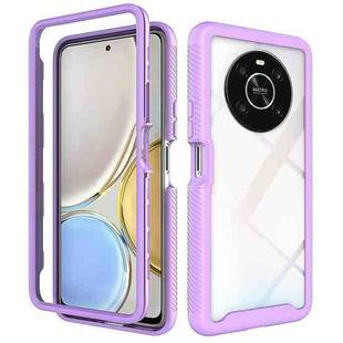 For Honor X9 4G / 5G / Magic 4 Lite Starry Sky Solid Color Shockproof TPU Clear PC Phone Case(Purple)