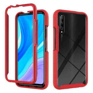 For Huawei Y9S Starry Sky Solid Color Shockproof TPU Clear PC Phone Case(Red)