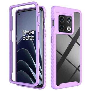 For OnePlus 10 Pro Starry Sky Solid Color Shockproof TPU Clear PC Phone Case(Purple)
