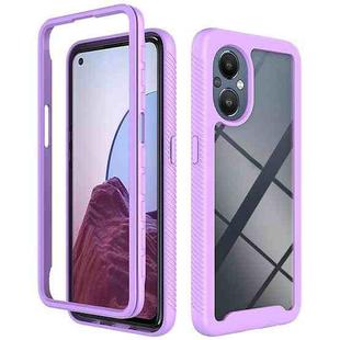 For OnePlus Nord N20 5G / OPPO Reno7 Z 5G / Reno8 Lite 5G Starry Sky Solid Color Shockproof TPU Clear PC Phone Case(Purple)