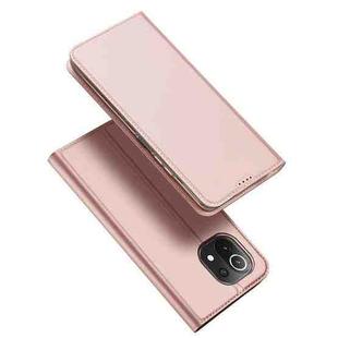 For Xiaomi Mi 11 Lite 4G / 5G DUX DUCIS Skin Pro Series Flip Leather Phone Case(Rose Gold)