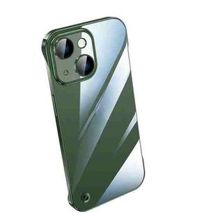 For iPhone 14 Electroplating Frameless Clear PC Phone Case(Green)