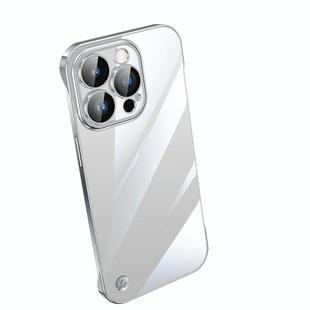 For iPhone 14 Pro Electroplating Frameless Clear PC Phone Case(Silver)