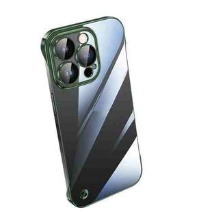 For iPhone 14 Pro Max Electroplating Frameless Clear PC Phone Case(Green)