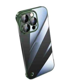 For iPhone 13 Pro Max Electroplating Frameless Clear PC Phone Case(Green)