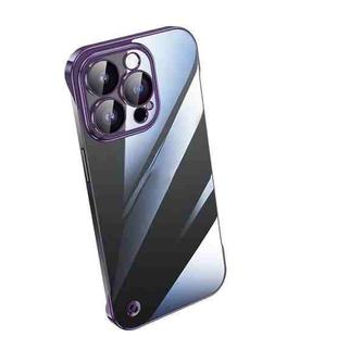 For iPhone 13 Pro Max Electroplating Frameless Clear PC Phone Case(Purple)