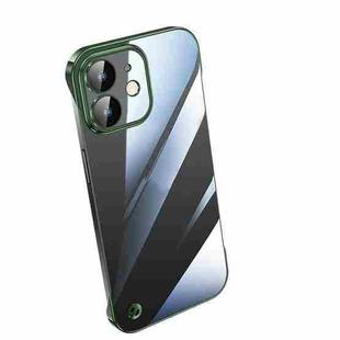 For iPhone 12 mini Electroplating Frameless Clear PC Phone Case(Green)