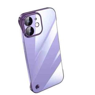 For iPhone 12 mini Electroplating Frameless Clear PC Phone Case(Purple)