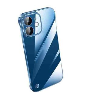 For iPhone 12 Electroplating Frameless Clear PC Phone Case(Sierra Blue)