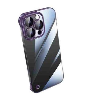 For iPhone 12 Pro Max Electroplating Frameless Clear PC Phone Case(Purple)