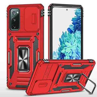 For Samsung Galaxy S20 FE Armor PC + TPU Camera Shield Phone Case(Red)