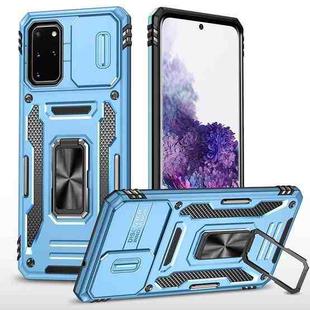 For Samsung Galaxy S20+ Armor PC + TPU Camera Shield Phone Case(Light Blue)