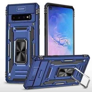 For Samsung Galaxy S10 Armor PC + TPU Camera Shield Phone Case(Navy Blue)