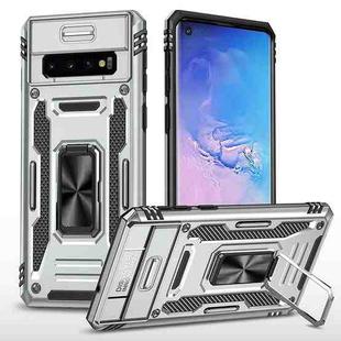 For Samsung Galaxy S10 Armor PC + TPU Camera Shield Phone Case(Grey)