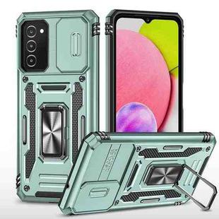 For Samsung Galaxy A03s Armor PC + TPU Camera Shield Phone Case(Alpine Green)