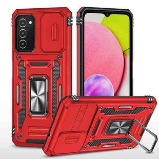 For Samsung Galaxy A03s Armor PC + TPU Camera Shield Phone Case(Red)