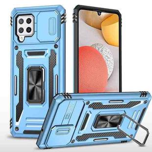 For Samsung Galaxy A42 5G Armor PC + TPU Camera Shield Phone Case(Light Blue)