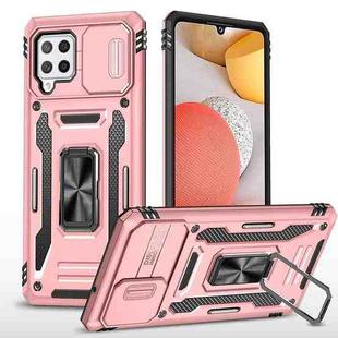 For Samsung Galaxy A42 5G Armor PC + TPU Camera Shield Phone Case(Rose Gold)