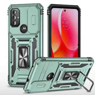 For Motorola Moto G Power 2022 Armor PC + TPU Camera Shield Phone Case(Alpine Green)