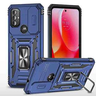 For Motorola Moto G Power 2022 Armor PC + TPU Camera Shield Phone Case(Navy Blue)