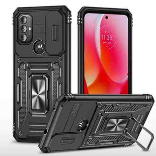 For Motorola Moto G Power 2022 Armor PC + TPU Camera Shield Phone Case(Black)