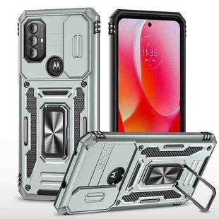 For Motorola Moto G Power 2022 Armor PC + TPU Camera Shield Phone Case(Grey)